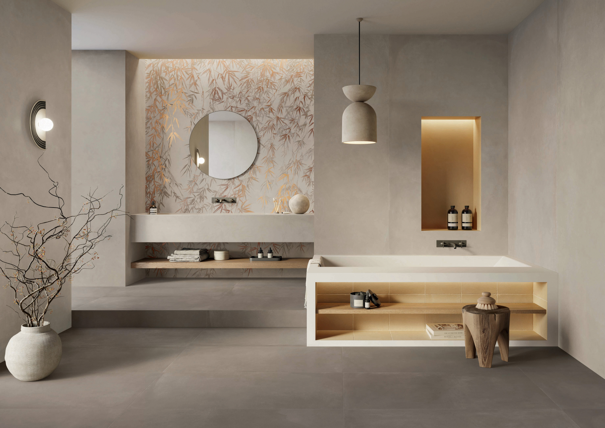 CAESAR lancio Prima Concrete 120x278 Lead 120x120 Sienna 120x120 BAGNO SITO2