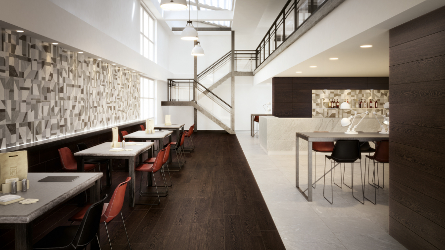 Restaurant Wenge Wood Effect Tiles