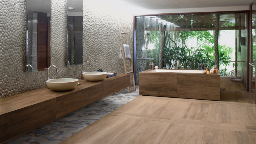 Wood look tiles ceramic bathroom low water absorption