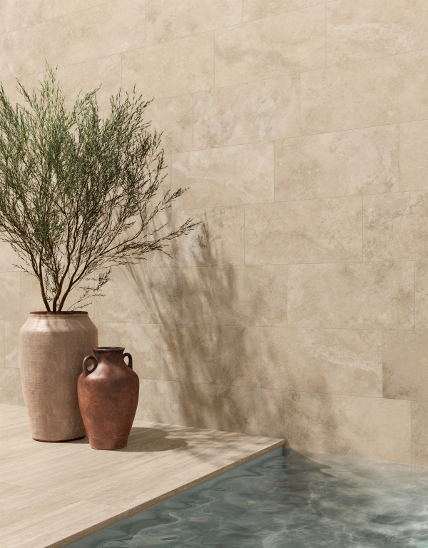 iconica travertine veining detail close up