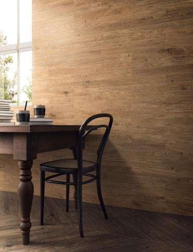 Listels and chevron wood tiles ceramic