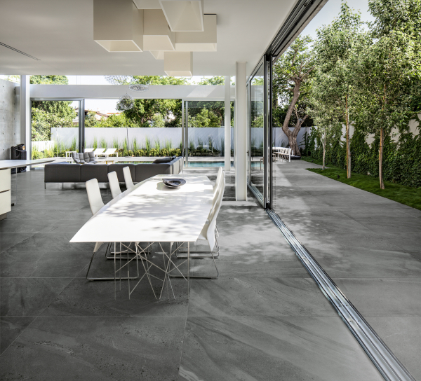 Porcelain tiles for indoor and outdoor application stone effect