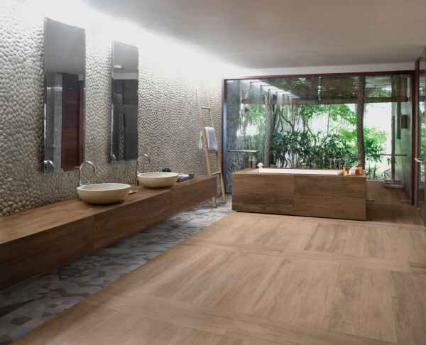 Wood look tiles ceramic bathroom low water absorption